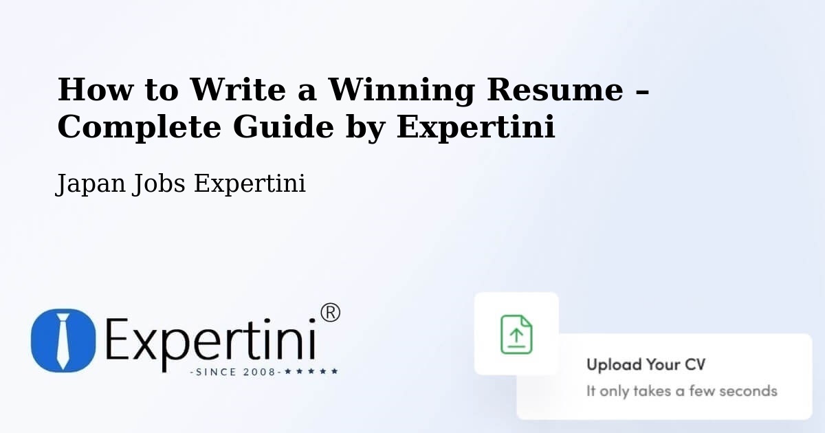 Resume Writing Guide for Job Seekers – Shingū - Shingū, Japan Jobs Expertini